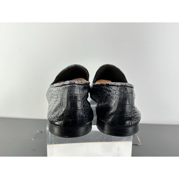 Jo Ghost Black Lizard Print Leather Round Toe Slip On Loafers Men’s Size 44 main image 8